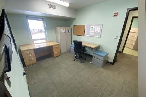 Cleaned office workstation area