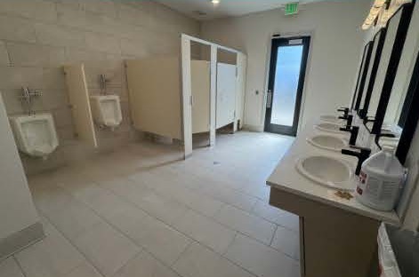 Sanitized commercial restroom